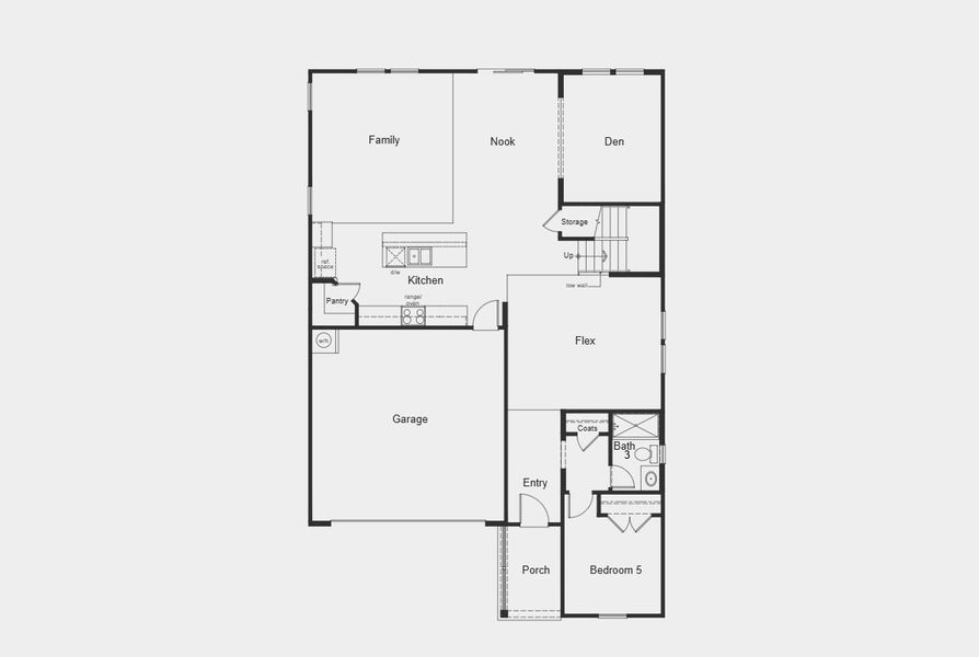 2D floor plan layout for the 3147 by KB Home in Cottages at Clovis Point, Kings Mountain, NC (Image 3).