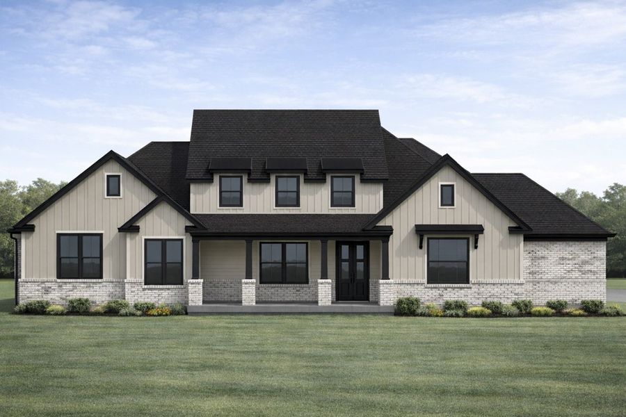 Front exterior of a new home in Coppenger Place, Godley, TX, highlighting curb appeal (Image 1). Front exterior of a new home in Coppenger Place, Godley, TX, highlighting curb appeal (Image 1).