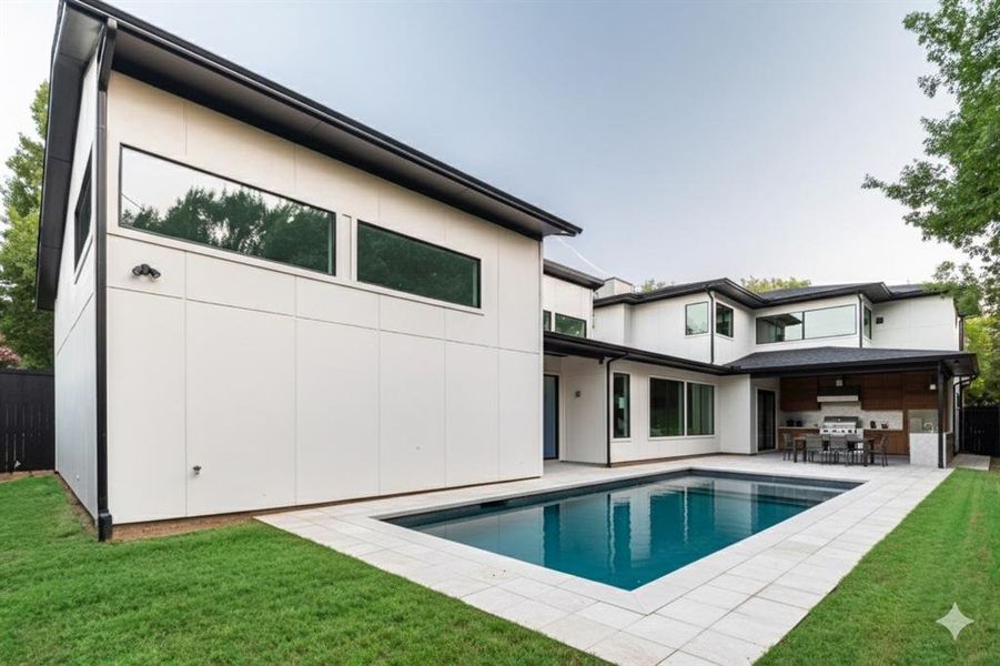 This is a rendering. Pool & outdoor kitchen is not included.