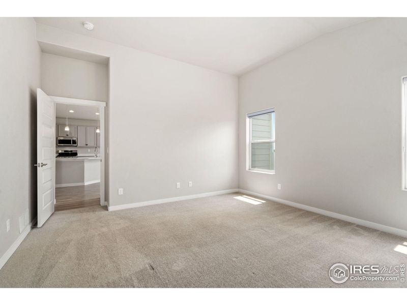 Primary bedroom off living room area