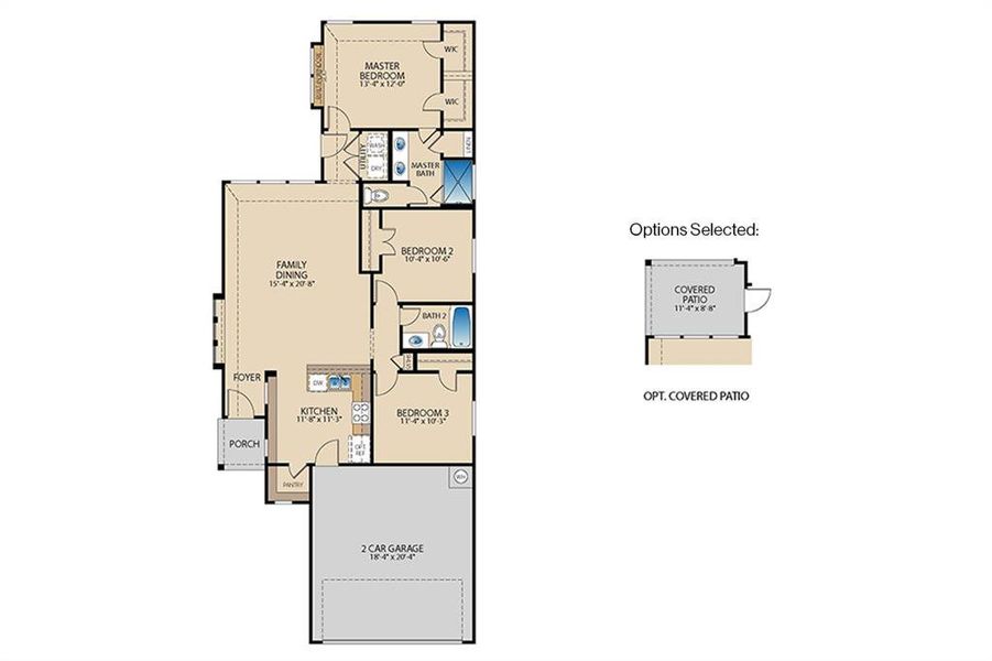 2D floor plan layout of this home in Keeneland, Aubrey, TX (Image 4).