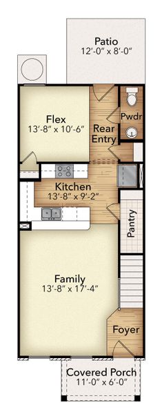 2D floor plan layout of this home in The Parks of Mill Town, Chattanooga, TN (Image 3).