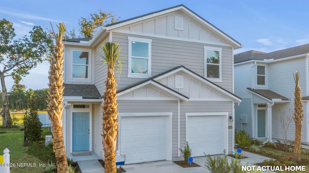 Front exterior of a new home in Irongate Villas, Jacksonville, FL, highlighting curb appeal (Image 2).