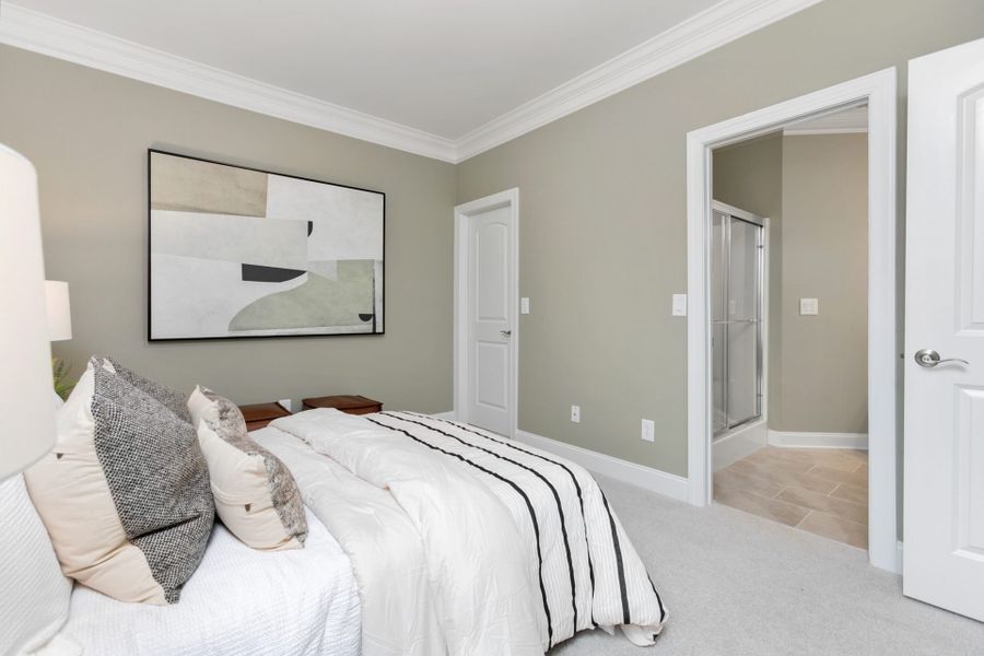 Representative furnished interior of a home built from the Hanover Lux by Keystone Homes NC in Weybridge, Burlington (Image 39).