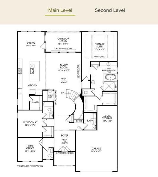 2D floor plan layout of this home in Caliterra - 80', Dripping Springs, TX (Image 3). 2D floor plan layout of this home in Caliterra - 80', Dripping Springs, TX (Image 3).