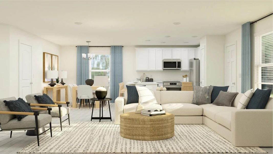 Furnished interior view inside a new home in Rancho Del Cielo, Jarrell (Image 7).