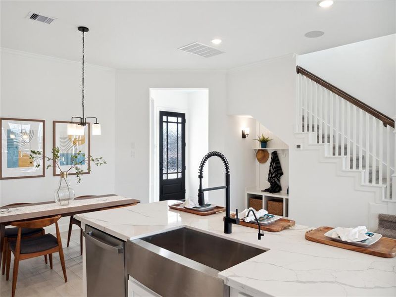 Farmhouse sink in kitchen (*Photo not of actual home and used for illustration purposes only.)