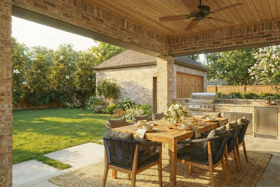 Exterior details and patio area of a home in , Dallas (Image 3).