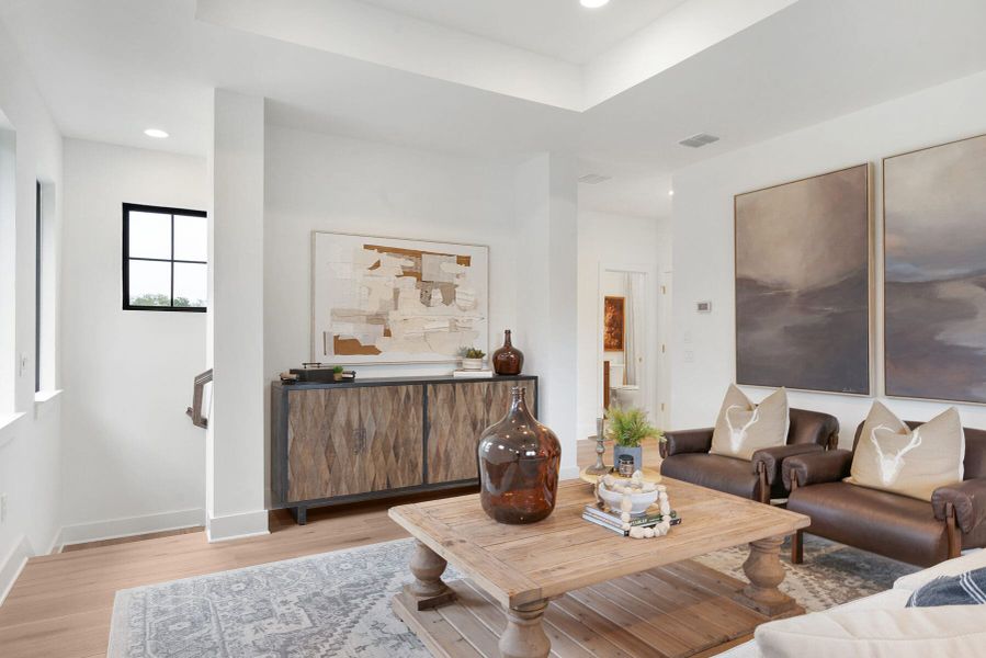 Furnished interior view inside a new home in Enchanted Bluff, Garden Ridge (Image 57).