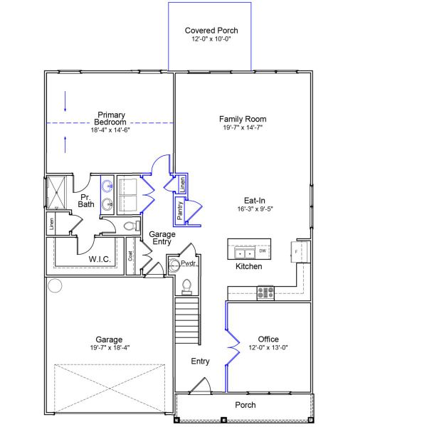 2D floor plan layout of this home in Fairview Falls, Chesnee, SC (Image 2).