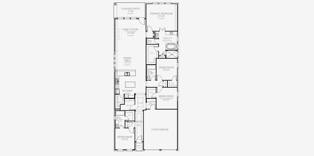 2D floor plan layout of this home in Briggs Ranch, San Antonio, TX (Image 4).