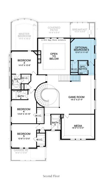 2D floor plan layout for the Malibu by Landon Homes in Fields - Brookside North, Frisco, TX (Image 9). 2D floor plan layout for the Malibu by Landon Homes in Fields - Brookside North, Frisco, TX (Image 9).