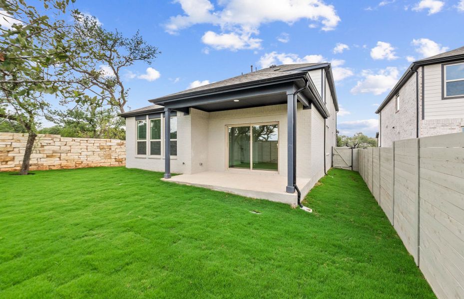 Exterior details and patio area of a home in Wolf Ranch, Georgetown (Image 21).