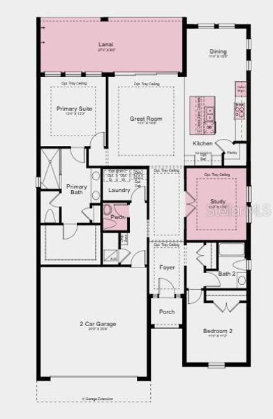 2D floor plan layout of this home in Skye Ranch Community Group Page, Sarasota, FL (Image 3).