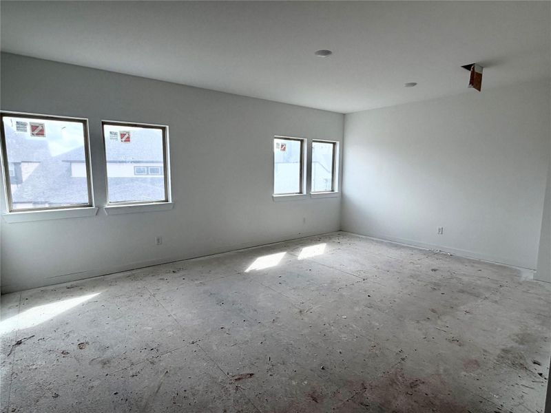 This home has a large game room and media room