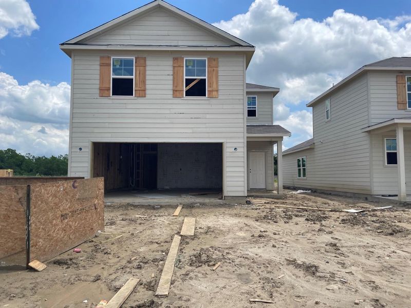 In-progress construction of a new home in Barrett Crossing, Crosby, TX (Image 37).