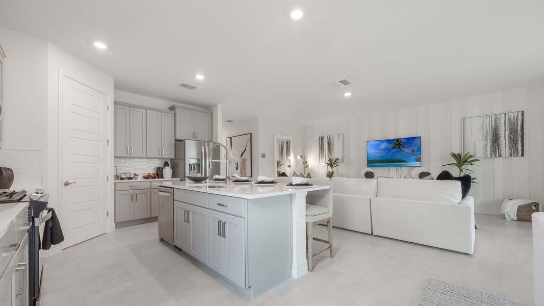 Representative furnished interior of a home built from the DELRAY by D.R. Horton in Lakes of Mount Dora, Mount Dora (Image 15).