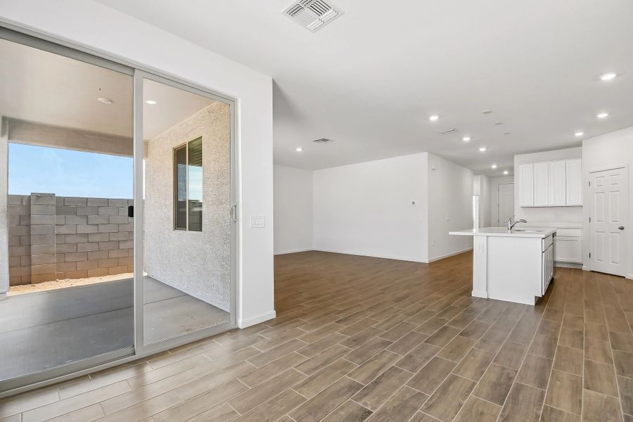 Dining into kitchen and great room