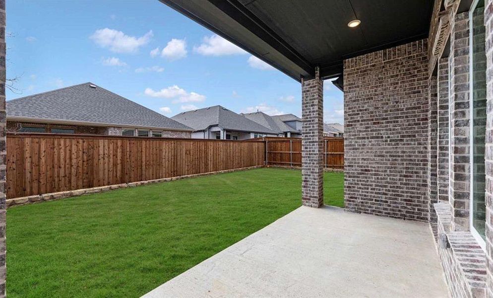 Exterior details and patio area of a home in Inspiration, Wylie (Image 16).