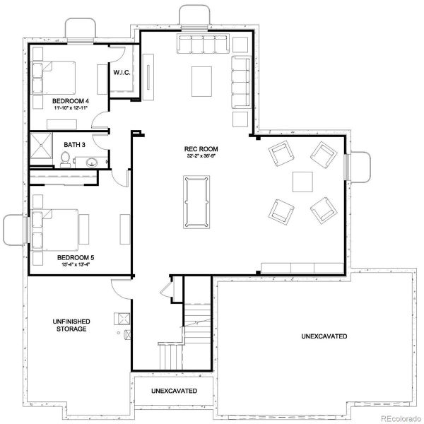 2D floor plan layout of this home in Jackson Creek, Monument, CO (Image 6).