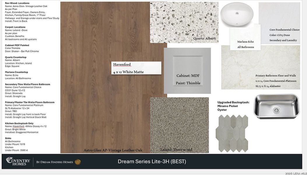 Sample of building materials used in homes in The Parklands, Schertz (Image 3).