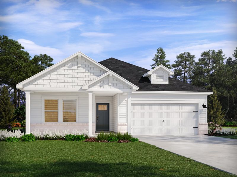 Front exterior of a new home in Palmetto Place, Longs, SC, highlighting curb appeal (Image 1). Front exterior of a new home in Palmetto Place, Longs, SC, highlighting curb appeal (Image 1).
