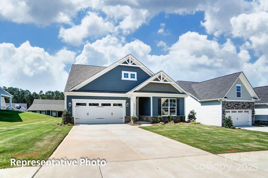Front exterior of a new home in Villas at Prestwick, Mooresville, NC, highlighting curb appeal (Image 19).