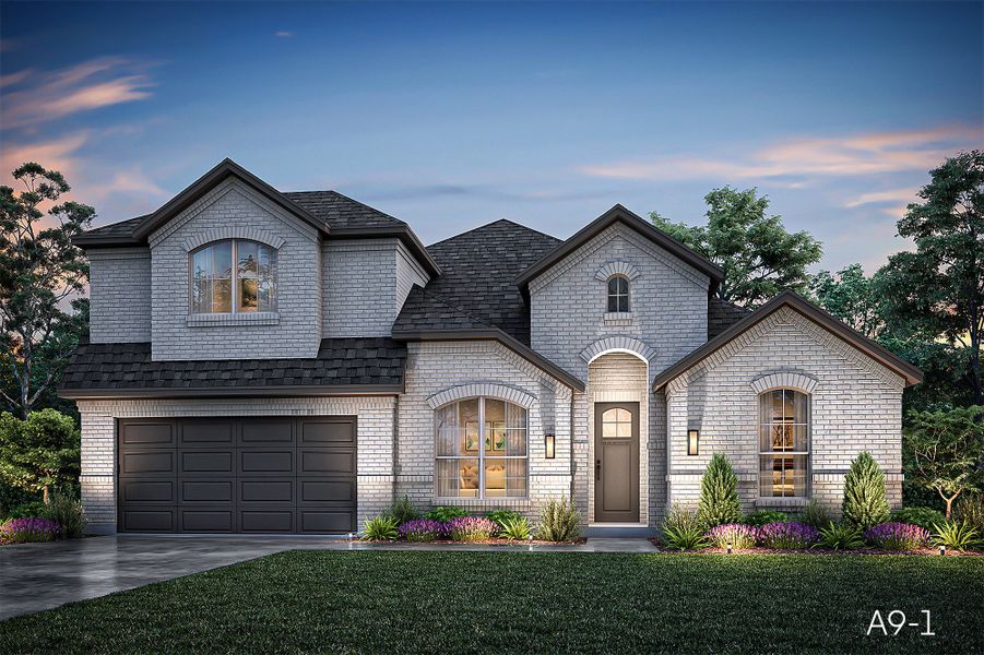 Representative exterior photo of a completed home built from the Alexander by John Houston Homes in Levante - 1 Acre Lots, Waxahachie, TX (Image 2). Representative exterior photo of a completed home built from the Alexander by John Houston Homes in Levante - 1 Acre Lots, Waxahachie, TX (Image 2).