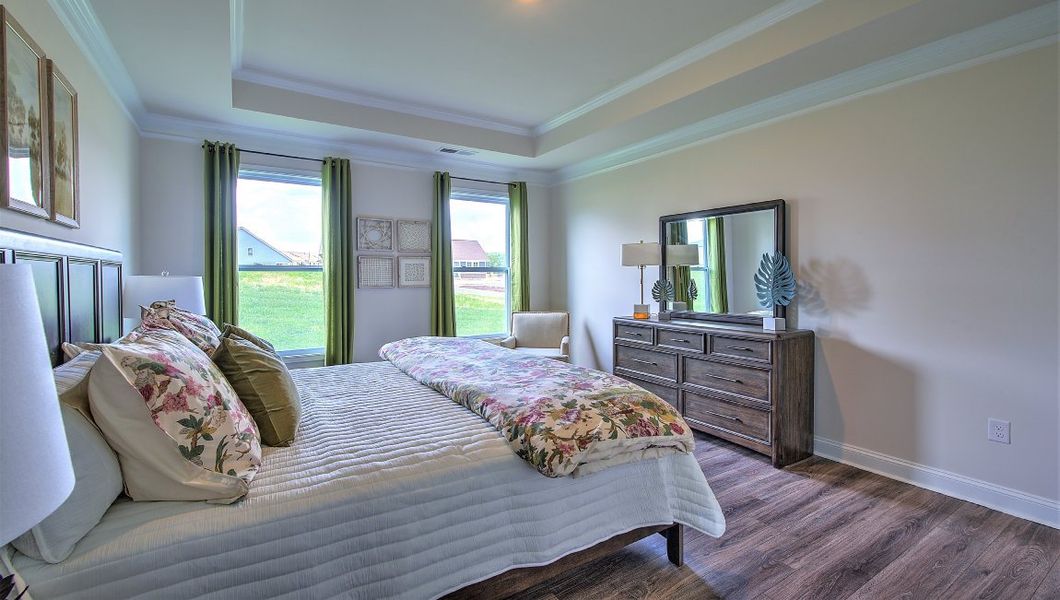Furnished interior view inside a new home in Reserve at Tap Root Farms, Fletcher (Image 31). Furnished interior view inside a new home in Reserve at Tap Root Farms, Fletcher (Image 31).