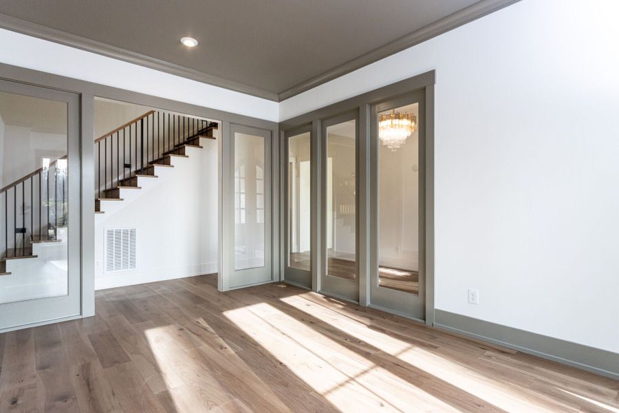 Representative unfurnished interior of a home built from the Bellevue English Cottage by Homes by Dickerson in Cattail, Clayton (Image 10). Representative unfurnished interior of a home built from the Bellevue English Cottage by Homes by Dickerson in Cattail, Clayton (Image 10).