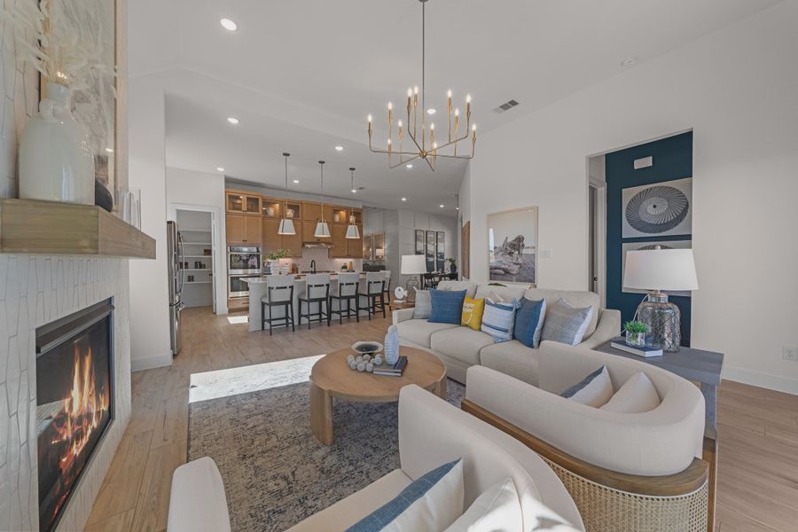 Representative furnished interior of a home built from the Hampton by Chesmar Homes in Westland Ranch, League City (Image 43).