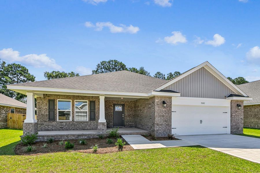 Representative exterior photo of a completed home built from the The Ruby by Herbst Homes in Buckeyes Landing, Navarre, FL (Image 32).