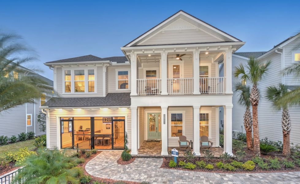 Front exterior of a new home in Seabrook Village II, Ponte Vedra, FL, highlighting curb appeal (Image 2). Front exterior of a new home in Seabrook Village II, Ponte Vedra, FL, highlighting curb appeal (Image 2).