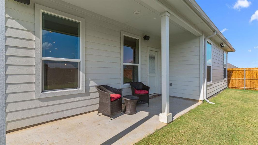 Wide covered back Patio