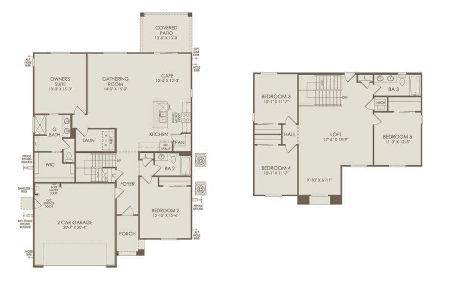 2D floor plan layout of this home in Festival Foothills, Buckeye, AZ (Image 3).