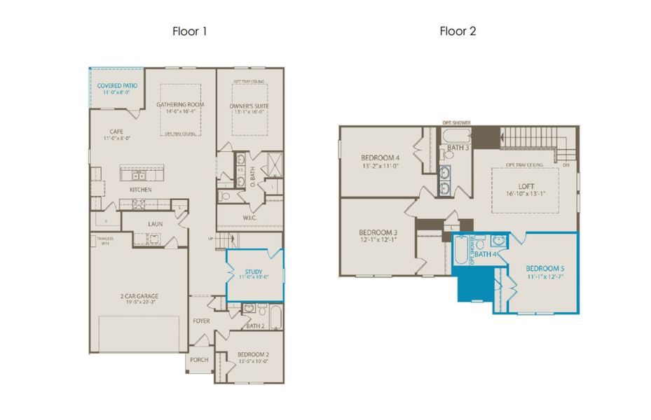 2D floor plan layout of this home in Anna Town Square, Anna, TX (Image 3). 2D floor plan layout of this home in Anna Town Square, Anna, TX (Image 3).