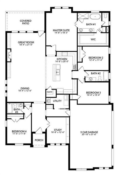 2D floor plan layout of this home in Settler's Glen, New Fairview, TX (Image 5). 2D floor plan layout of this home in Settler's Glen, New Fairview, TX (Image 5).