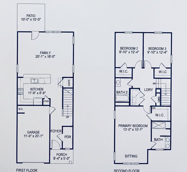2D floor plan layout for the 1568 Townhome by Adams Homes in Parkstone Place Townhomes, Roebuck, SC (Image 2). 2D floor plan layout for the 1568 Townhome by Adams Homes in Parkstone Place Townhomes, Roebuck, SC (Image 2).