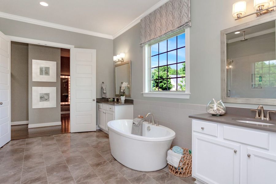 26 aCrawford by HHHunt Homes Primary Bathroom with Soaking Tub