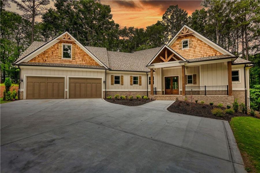 Front exterior of a new home in , Greensboro, GA, highlighting curb appeal (Image 1). Front exterior of a new home in , Greensboro, GA, highlighting curb appeal (Image 1).