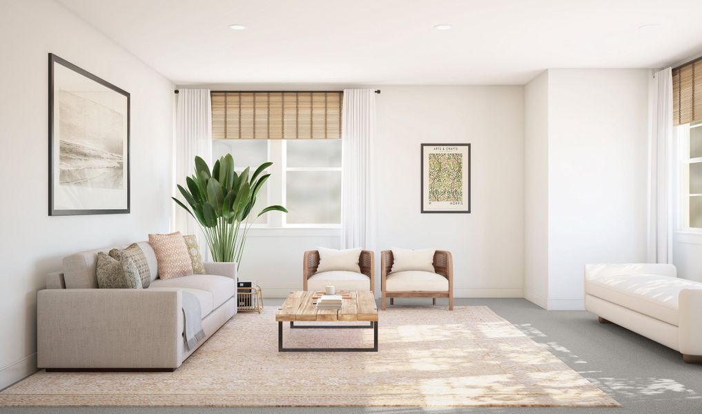 Versatile loft space with plush carpeting Versatile loft space with plush carpeting