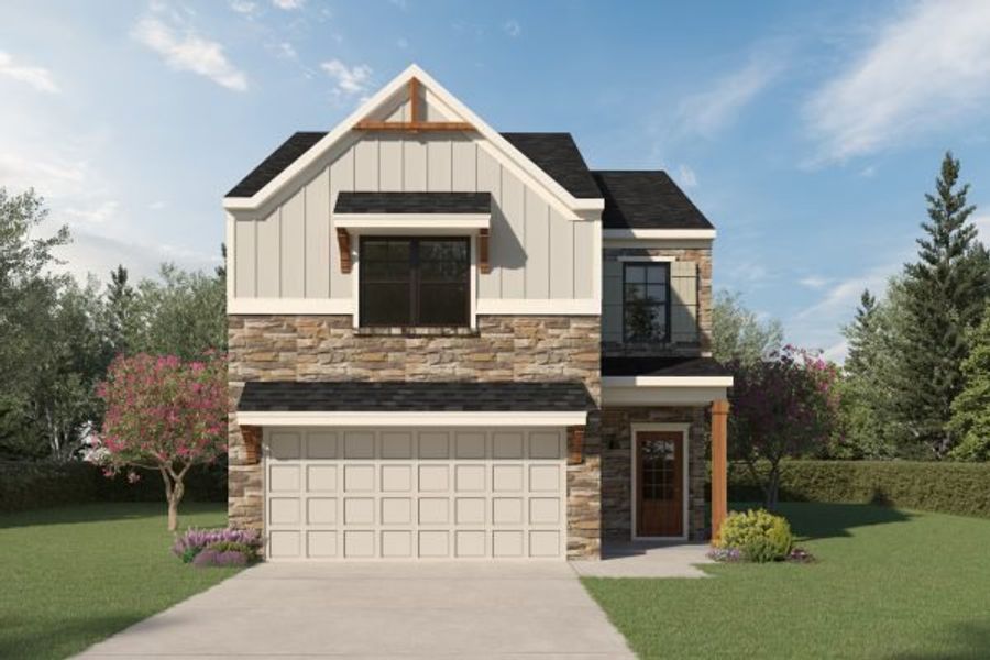 Representative exterior photo of a completed home built from the Manor by Kerley Family Homes in Sawmill Creek, Austell, GA (Image 7).