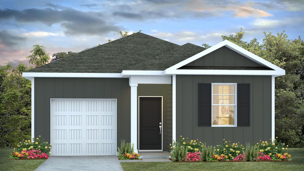 Front exterior of a new home in Ferry Grove, Lexington, SC, highlighting curb appeal (Image 1). Front exterior of a new home in Ferry Grove, Lexington, SC, highlighting curb appeal (Image 1).