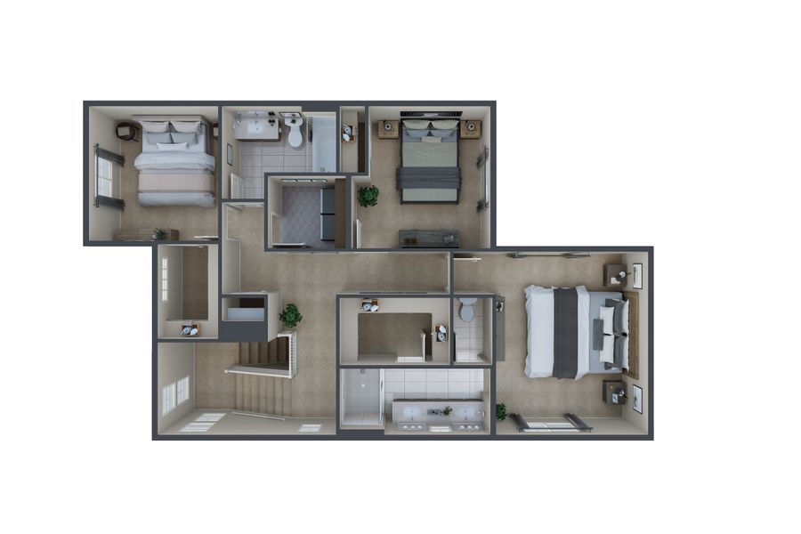 2D floor plan layout for the 2804 by Tri Pointe Homes in The Aurora Highlands, Aurora, CO (Image 3).