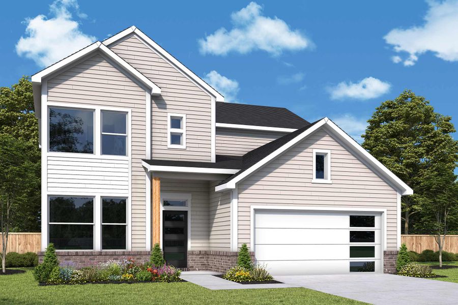 Representative exterior photo of a completed home built from the The Boxwell by David Weekley Homes in Nexus – Village Collection, Gallatin, TN (Image 9).