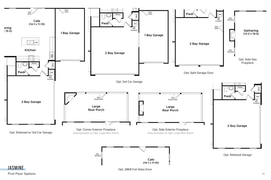 2D floor plan layout for the Jasmine by DRB Homes in Ridgewood, Shelbyville, TN (Image 5).