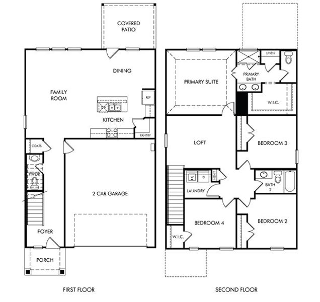 2D floor plan layout for the The Bryce by Meritage Homes in Simpson Crossing - Spring Series, McKinney, TX (Image 3).