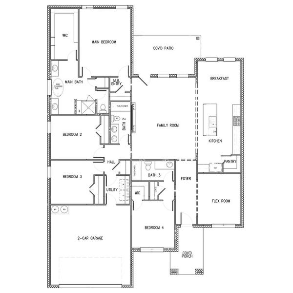 2D floor plan layout of this home in Polo Ridge, Forney, TX (Image 2). 2D floor plan layout of this home in Polo Ridge, Forney, TX (Image 2).