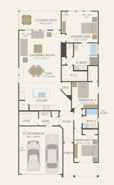 Pulte Homes, Oakmont, B floor plan