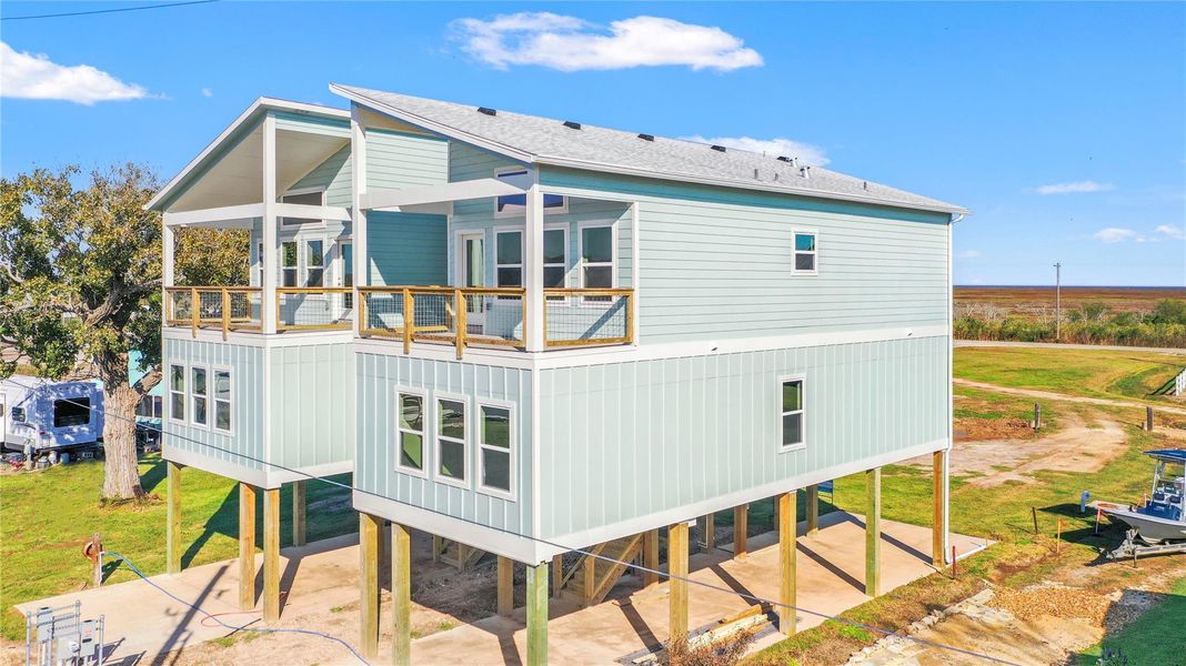 Exterior details and patio area of a home in , Matagorda (Image 3). Exterior details and patio area of a home in , Matagorda (Image 3).